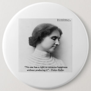 Helen Keller "Rätt till lycka" Visdoms Citat Prese Knapp