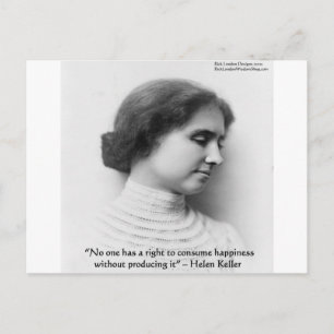 Helen Keller "Rätt till lycka" Visdoms Citat Prese Vykort