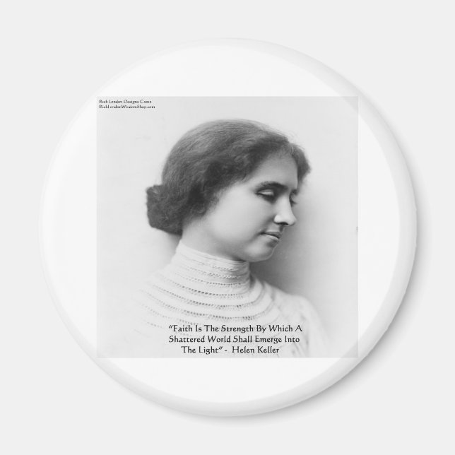 Helen Keller "Tro/Styrka" Visdomspresenter Magnet (Framsidan)