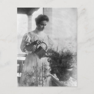 Helen Keller Watering Plants Porträtt Vykort