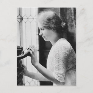 Helen Keller Watering Plants Porträtt Vykort