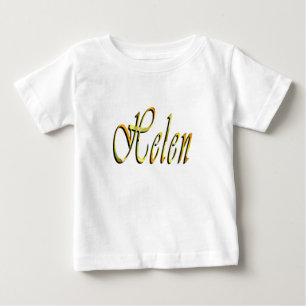 Helen Namn I Blommig Gul, T Shirt
