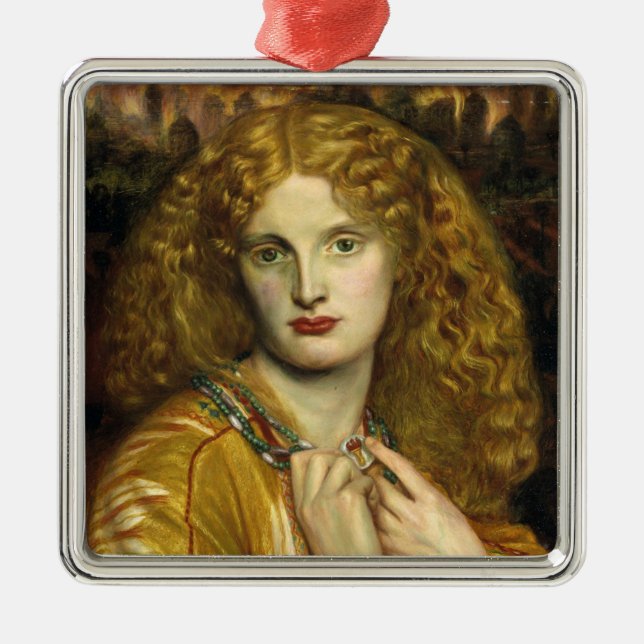 Helen of Troy (av Dante Gabriel Rossetti) Julgransprydnad Metall (Framsidan)