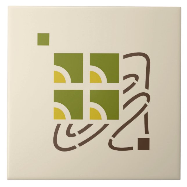 Helen vårdar "checkerberryen ", kakelplatta (Framsidan)