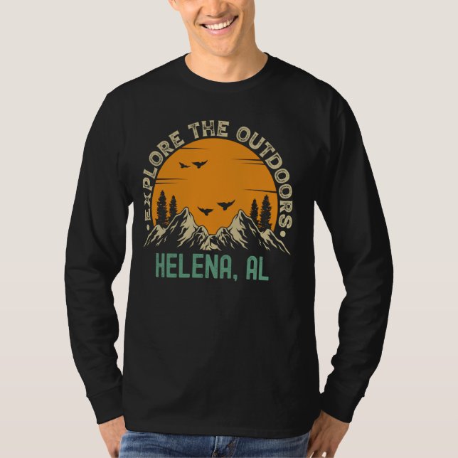 Helena, Alabama - Utforska utomhusen T Shirt (Framsida)