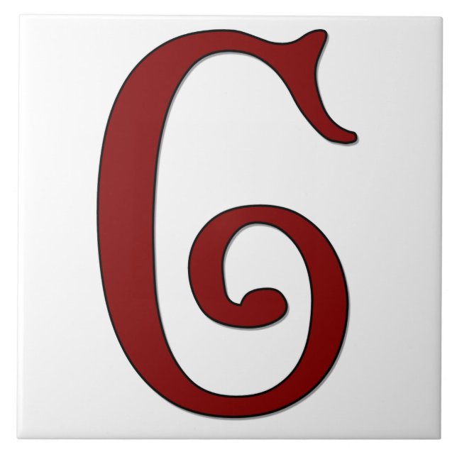 Helena Brev C i Red Monogram Tile Kakelplatta (Framsidan)