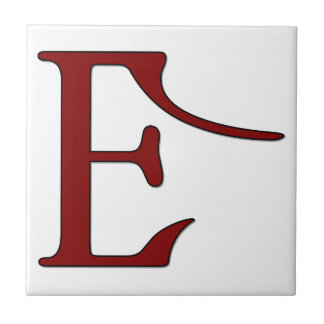 Helena Brev E i Red Monogram Tile Kakelplatta