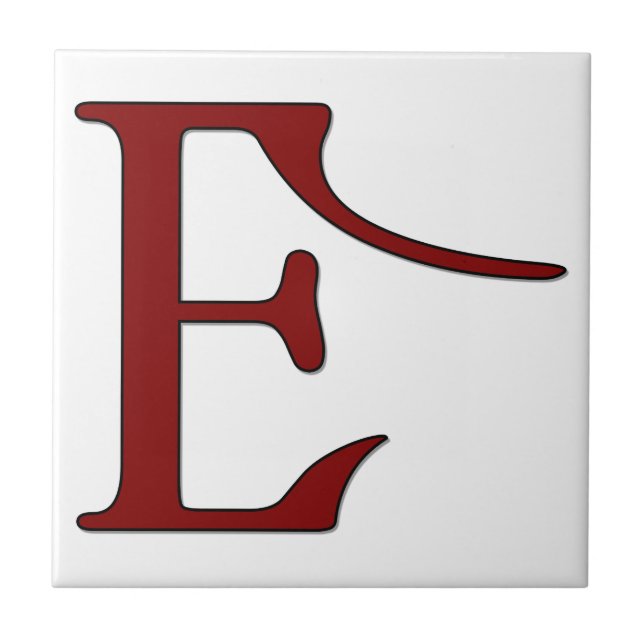 Helena Brev E i Red Monogram Tile Kakelplatta (Framsidan)