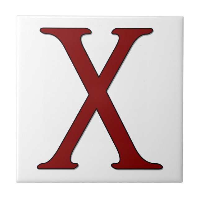 Helena Brev X i Red Monogram Tile Kakelplatta (Framsidan)