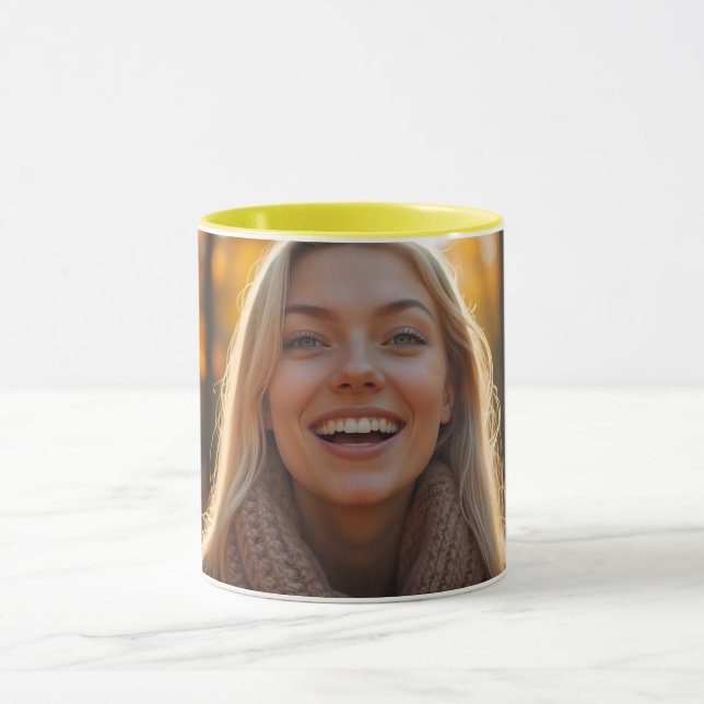 Helena Chevalier Close-up in Autumn Forest Mugg (Center)