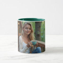 Helena Chevalier Enjoying Coffee/ Forest Balcony Mugg