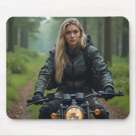 Helena Chevalier Riding Motorcycle through Forest Musmatta