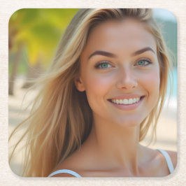 Helena Chevalier: Serenity on the Shore Underlägg Papper Kvadrat