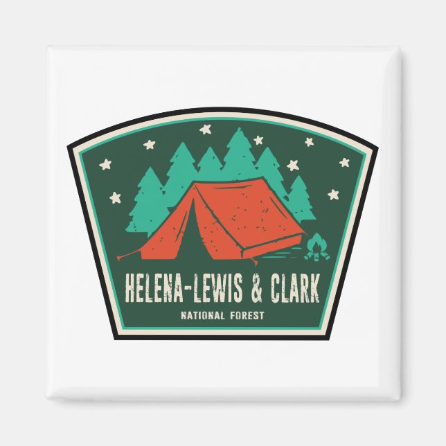 Helena-Lewis och Clark National Forest Camping Magnet (Framsidan)