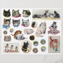 Helena Maguire and Others Vintage Cat Fussy Cuts