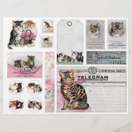 Helena Maguire Vintage Katt, Kattrig Fussy Cuts