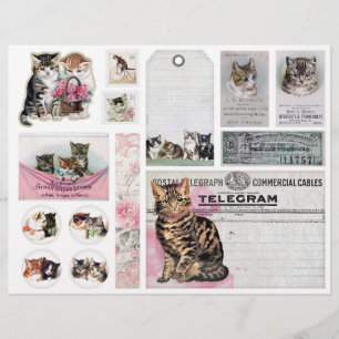 Helena Maguire Vintage Katt, Kattrig Fussy Cuts