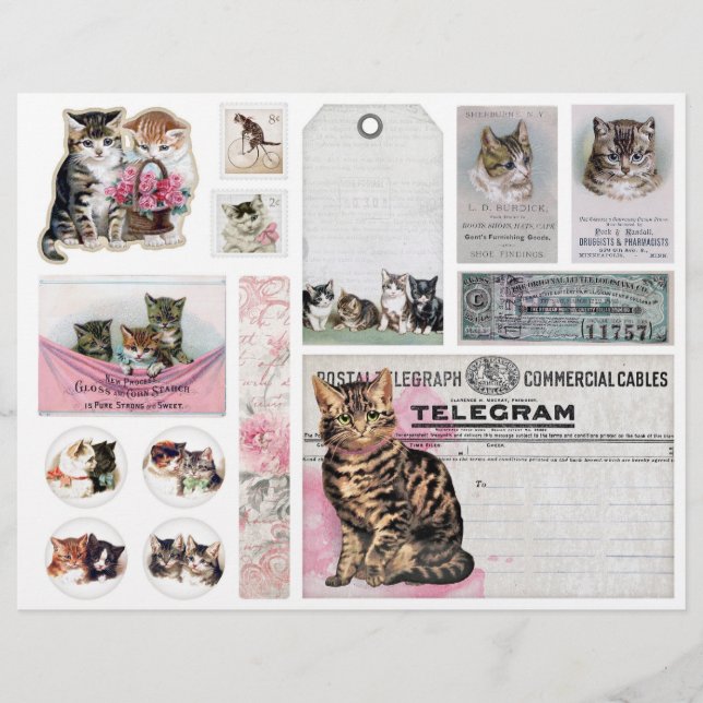 Helena Maguire Vintage Katt, Kattrig Fussy Cuts (Framsida)