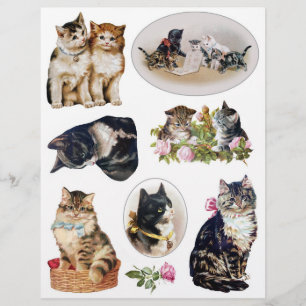 Helena Maguire - Vintage Katt och Kullor Fussy Cut