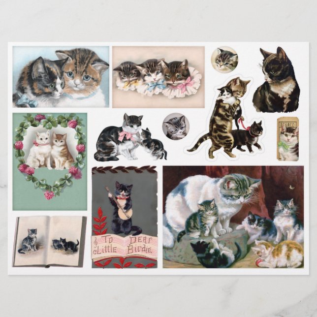Helena Maguire Vintage Kattkonst Efemär Fussy Cuts (Framsida)
