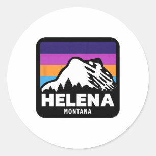 Helena Montana Fiske Skidåkning Snowboard Familj Runt Klistermärke