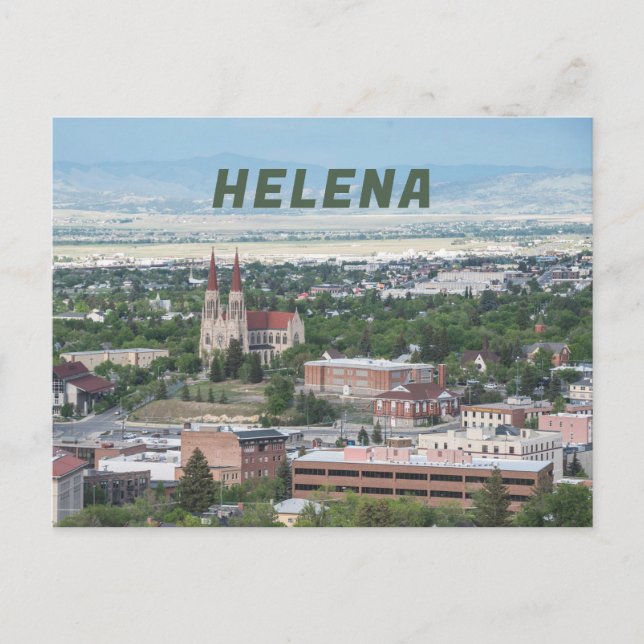 Helena, Montana, flygvy i centrala staden Vykort (Framsida)