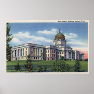 Helena, Montana - State Huvudstad Byggnad View Poster