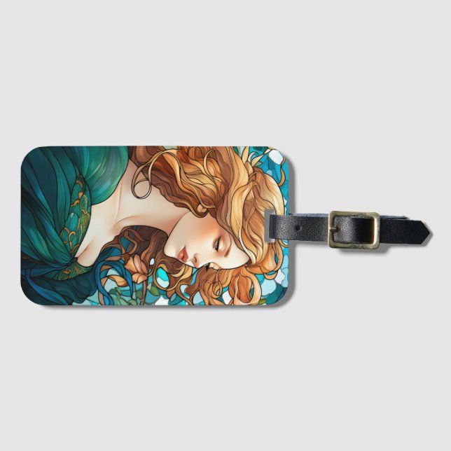 Helena - Mörk Blonde Woman i Art nouveau Stil Bagagebricka (Framsida horisontal)