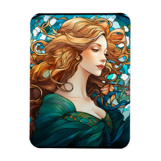 Helena - Mörk Blonde Woman i Art nouveau Stil Magnet