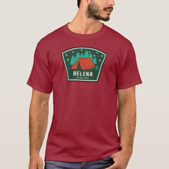 Helena National Forest Camping T Shirt (Framsida)