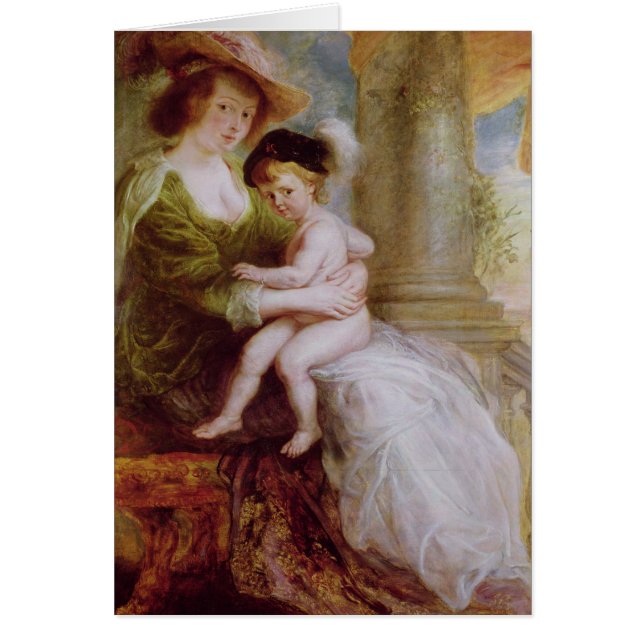 Helene Fourment och henne son Frans Hälsningskort (Framsidan)