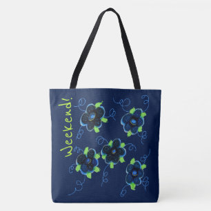 Helg Blue Blommigt Bag Tygkasse