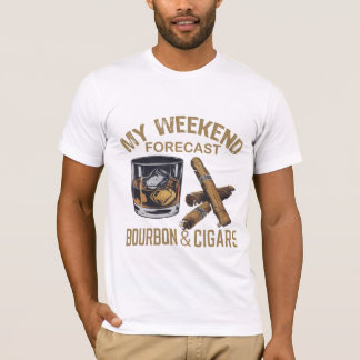 "Helg Bourbon and Cigar Forecast Graphic Tee" T Shirt