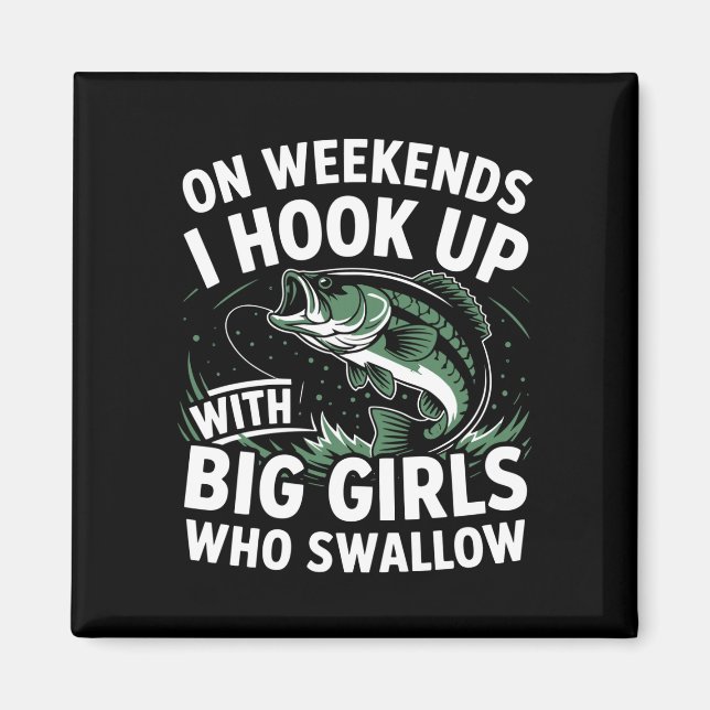Helg fiske humor fiskare - kroka på stor magnet (Framsidan)