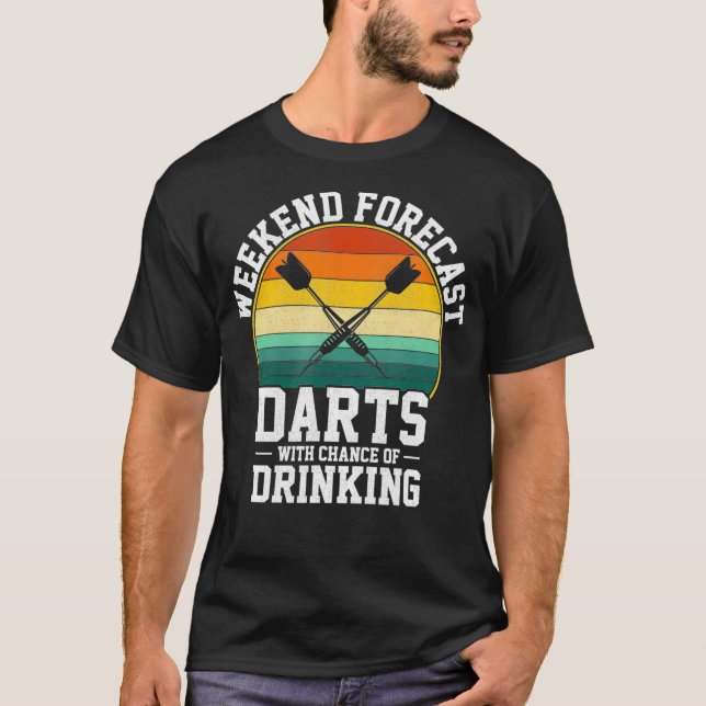 Helg Forecast Darts lustiga dart T Shirt (Framsida)