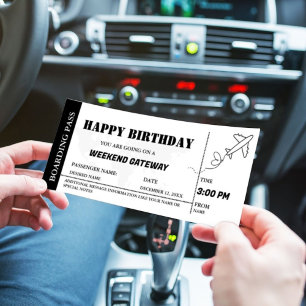 Helg Getaway Birthday Boarding pass Biljett Inbjudningar