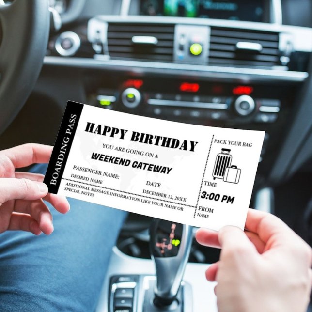 Helg Getaway Birthday Boarding pass Biljett Inbjudningar (Skapare uppladdad)
