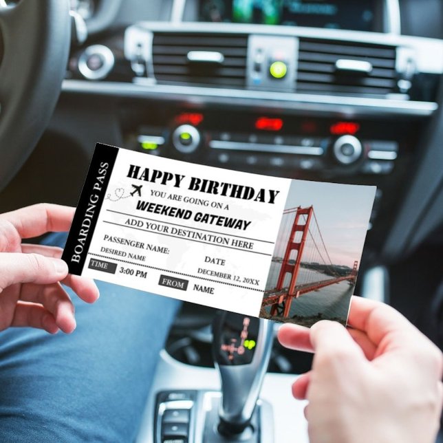 Helg Getaway Birthday Boarding pass Biljett Inbjudningar (Skapare uppladdad)