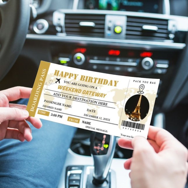 Helg Getaway Birthday Boarding pass Biljett Inv Inbjudningar (Skapare uppladdad)