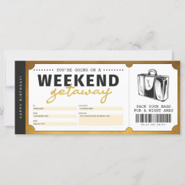 Helg Getaway Guld Gift Travel Biljett Voucher