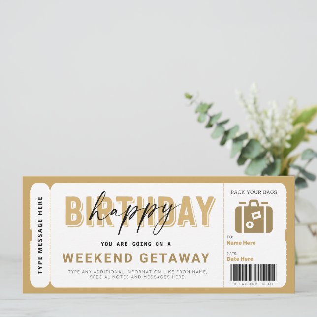 Helg Getaway Voucher Hotel Stanna Gift Biljett (Stående Fram)