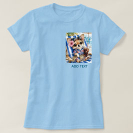 Helg hona Chihuahua Strand Avkoppling (Blå) T Shirt