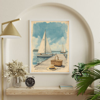 Helg i Hamptons – Retro östskustsjökant Poster