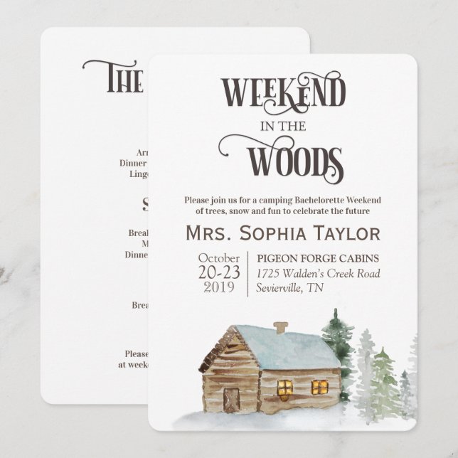 Helg i inbjudan till Skogen (Fram/baksida)