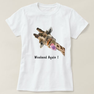 Helg igen Lycklig Giraffe Roligt T-Shirt din text