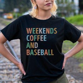 Helg kaffe och Baseball Mamma T Shirt