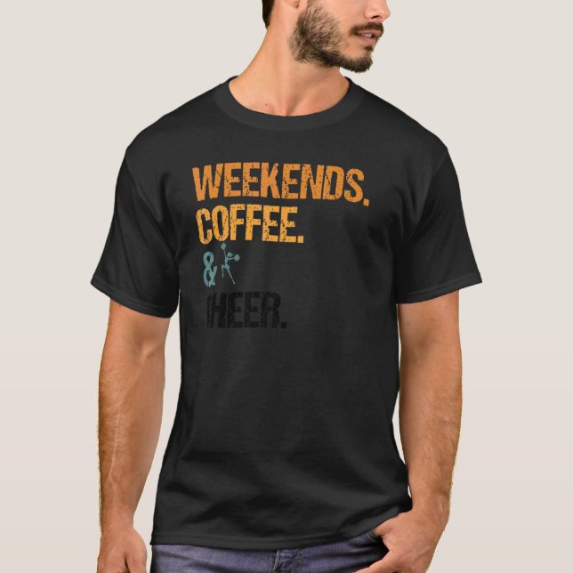 Helg kaffe och Cheer Mamma Cheerlead Mor T Shirt (Framsida)