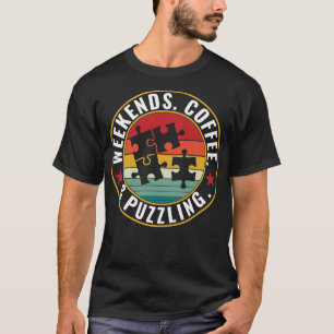 Helg Kaffe och Puzzling Funny Puzzler Puzzle T Shirt