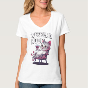 Helg Mood Funny Cat Drinking T Shirt