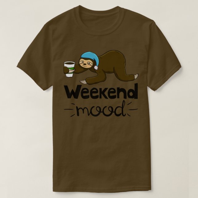 Helg Mood Funny Sömnig Head Lazy Sloth Kärlek Wom T Shirt (Design framsida)